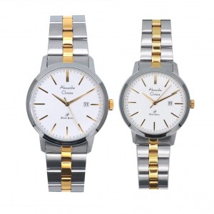 Alexandre Christie AC 1007 Silver Gold Couple